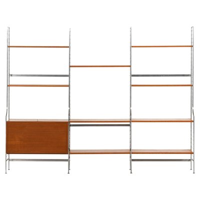 Large Bookcase in Teak and Chromed Steel attributed to Nils Strinning, 1960s-SC-2022151