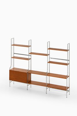 Large Bookcase in Teak and Chromed Steel attributed to Nils Strinning, 1960s-SC-2022151