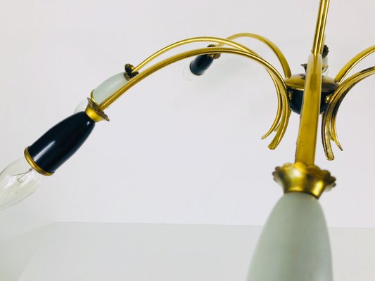 Large Brass 8-Arm Sputnik Chandelier, 1950s-PUK-617836