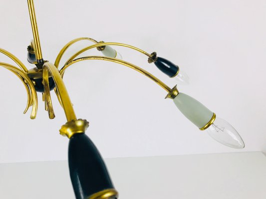 Large Brass 8-Arm Sputnik Chandelier, 1950s-PUK-617836