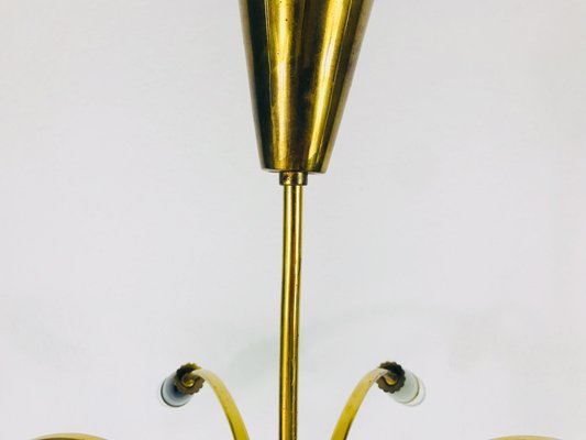 Large Brass 8-Arm Sputnik Chandelier, 1950s-PUK-617836