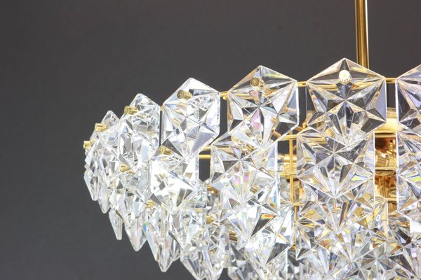 Large Brass and Crystal Glass Chandelier from Kinkeldey, Germany, 1970s-UGR-1085737