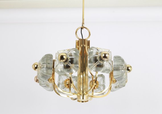 Large Brass and Crystal Glass Pendant from Sische, Germany, 1970s-UGR-1085799