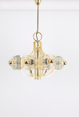 Large Brass and Crystal Glass Pendant from Sische, Germany, 1970s-UGR-1085799