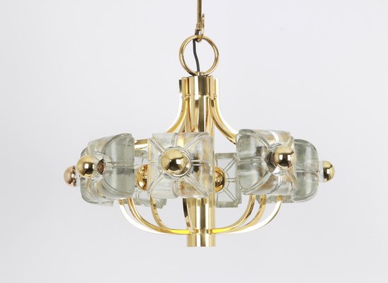 Large Brass and Crystal Glass Pendant from Sische, Germany, 1970s-UGR-1085799