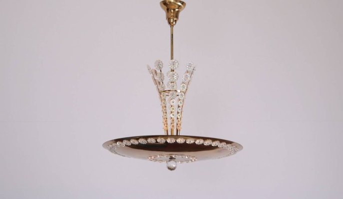 Large Brass and Glass Pendant Chandelier by Emil Stejnar, 1960s-VLZ-632033