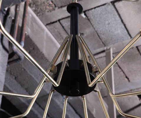 Large Brass and Glass Sputnik Chandelier in the Style of Stilnovo, 2000s-VLZ-631853