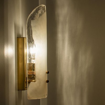 Large Brass and Hand Blown Glass Wall Light by J.T. Kalmar, 1960s-VDW-2026613