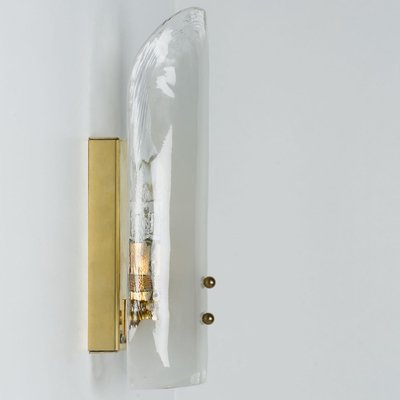 Large Brass and Hand Blown Glass Wall Lights attributed to J.T. Kalmar, 1960s-VDW-2036501