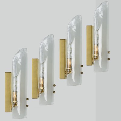 Large Brass and Hand Blown Glass Wall Lights attributed to J.T. Kalmar, 1960s-VDW-2036501