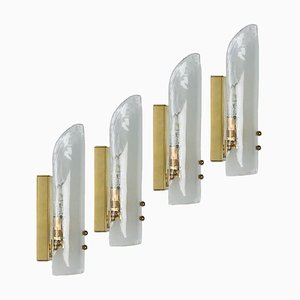 Large Brass and Hand Blown Glass Wall Lights attributed to J.T. Kalmar, 1960s-VDW-2036501