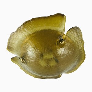 Large Brass and Murano Glass Flower-Shaped Wall or Ceiling Lamp from Peill & Putzler, Germany, 1970s-BMM-1344352