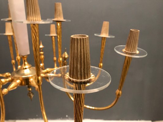 Large Brass Chandelier, 1950s-JJC-579658