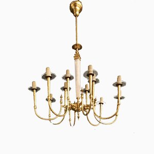 Large Brass Chandelier, 1950s-JJC-579658