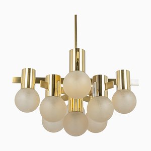 Large Brass Chandelier in the style of Sciolari, Germany, 1960s-UGR-1565675