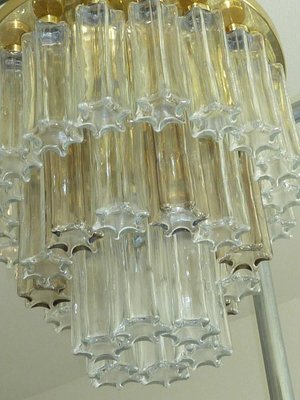 Large Brass Chandeliers from Limburg Glashütte, 1960s, Set of 2-VDW-713112