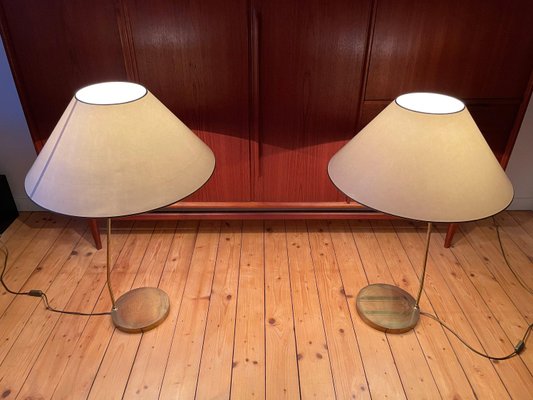 Large Brass Floor Lamps, 1960s, Set of 2-WSA-869690