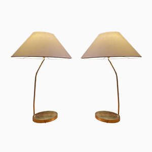 Large Brass Floor Lamps, 1960s, Set of 2-WSA-869690