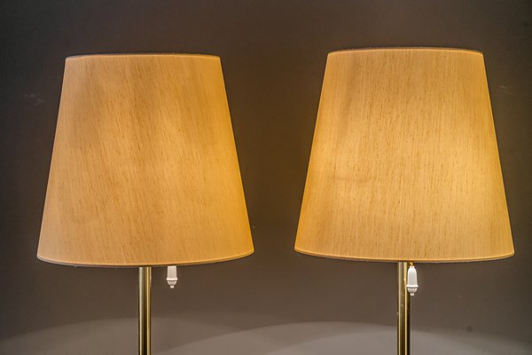 Large Brass Floor Lamps Helios Mod. 2035 by J. T. Kalmar 1960s, Set of 2-SPD-1328803