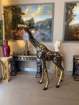 Large Brass Giraffe Figurines, 1990s, Set of 2-MBH-1731273