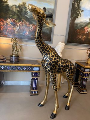 Large Brass Giraffe Figurines, 1990s, Set of 2-MBH-1731273