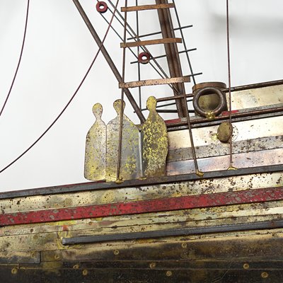 Large Brass Maria Fishing Boat by Curtis Jeré-RY-843397