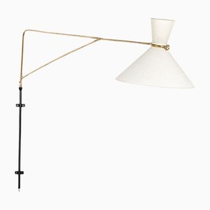 Large Brass & Metal Gallows Wall Light, 1950s-US-1324032