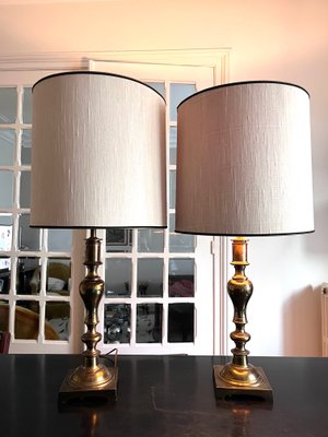 Large Brass Table Lamps from Stiffel, 1960s, Set of 2-AVC-1450019