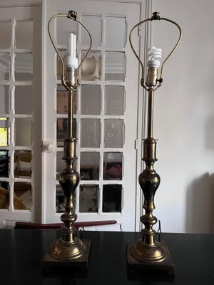 Large Brass Table Lamps from Stiffel, 1960s, Set of 2-AVC-1450019