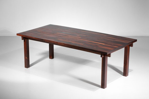 Large Brazilian Solid Wood Dining Table, 1960s-YU-1133309