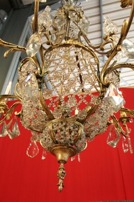 Large Bronze & Crystal 10-Light Chandelier, 19th Century-KMQ-868927