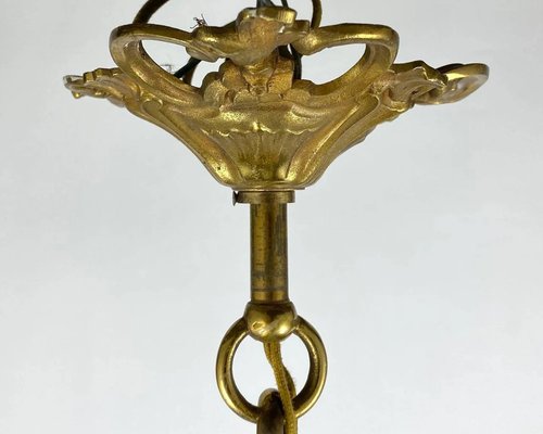 Large Bronze French Chandelier, 1950s-GYX-1357506