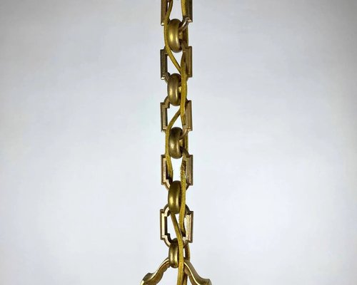 Large Bronze French Chandelier, 1950s-GYX-1357506