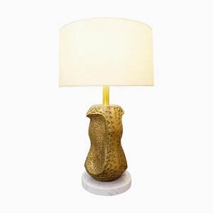 Large Bronze, Marble & Brass Sculpture Table Lamp-FGA-923488