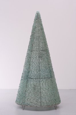 Large Brutalist Glass Cone Floor Lamp-GCG-1123920