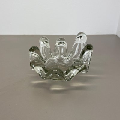 Large Brutalist Lucid Glass Bowl Element Shell Ashtray, France, 1970s-QZ-1815000