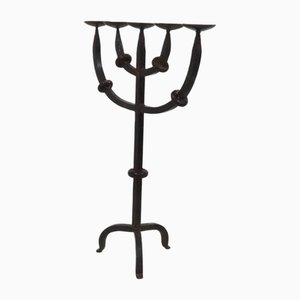 Large Brutalist Wrought Iron 5 Arm Candleholder, 1950s-VV-2033168