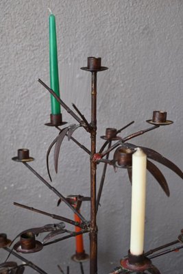 Large Brutalistic Metal Candleholder, 1970s-AIU-1799453