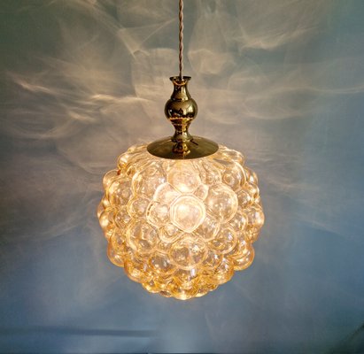 Large Bubble Glass Pendant Light by Helena Tynell for Glasshütte Limburg, 1970s-FAX-2042191