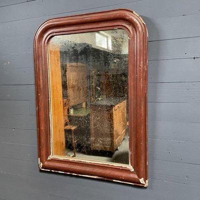 Large Burgundy Red Biedermeier Mirror-NPL-827708