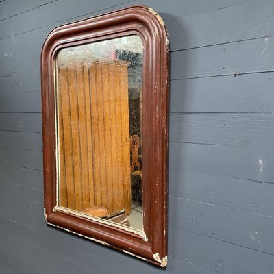 Large Burgundy Red Biedermeier Mirror-NPL-827708