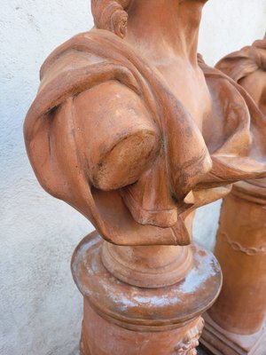 Large Busts of Ceres and Diana, 18th Century, Terracotta, Set of 2-SYQ-1791595