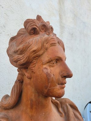 Large Busts of Ceres and Diana, 18th Century, Terracotta, Set of 2-SYQ-1791595