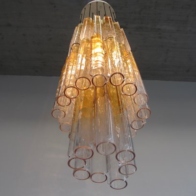 Large Calza Glass Chandelier from Venini, Italy, 1960s-INL-1174544