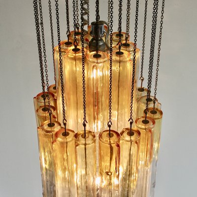 Large Calza Glass Chandelier from Venini, Italy, 1960s-INL-1174544