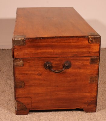 Large Campaign Chest in Camphor Wood, 19th Century-HPU-1765833