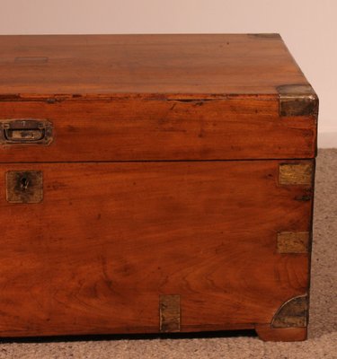 Large Campaign Chest in Camphor Wood, 19th Century-HPU-1765833