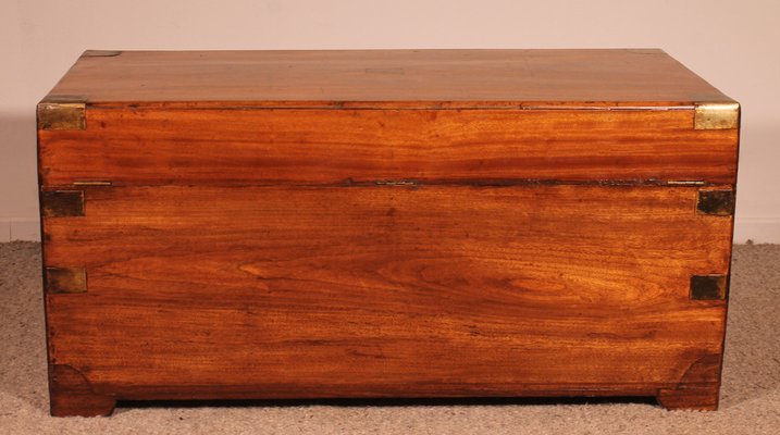 Large Campaign Chest in Camphor Wood, 19th Century-HPU-1765833