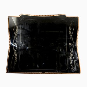 Large Carved Mirror in Two-Tone Frame and Decorated with Gold Attributed to Vittorio Dassi, 1950s-RAQ-968324