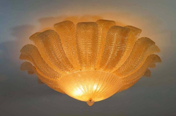 Large Ceiling Lamps in the Style of Barovier & Toso, 1980s, Set of 2-OVO-1235307